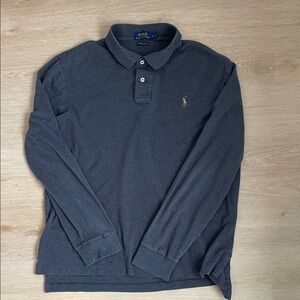 Polo by Ralph Lauren Men's Charcoal Long Sleeve Polo
